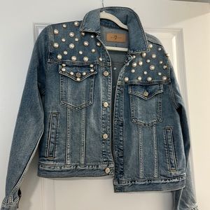 LIKE NEW 7 for all man kind oversized pearl denim jacket